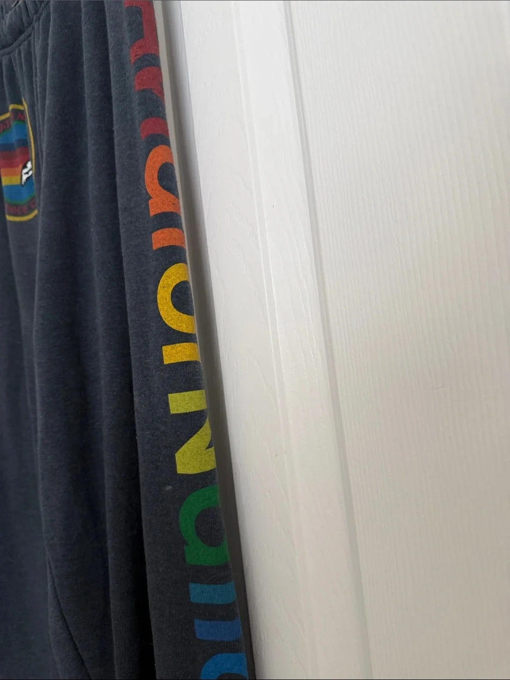 Men’s aviator nation Black Sweatpants with Rainbow Accent - Vintage Style